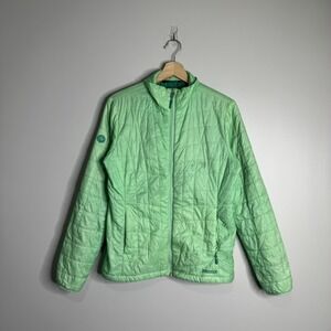 Marmot Jacket Womens Medium Mint Green Quilted Lightweight Insulated Full Zip